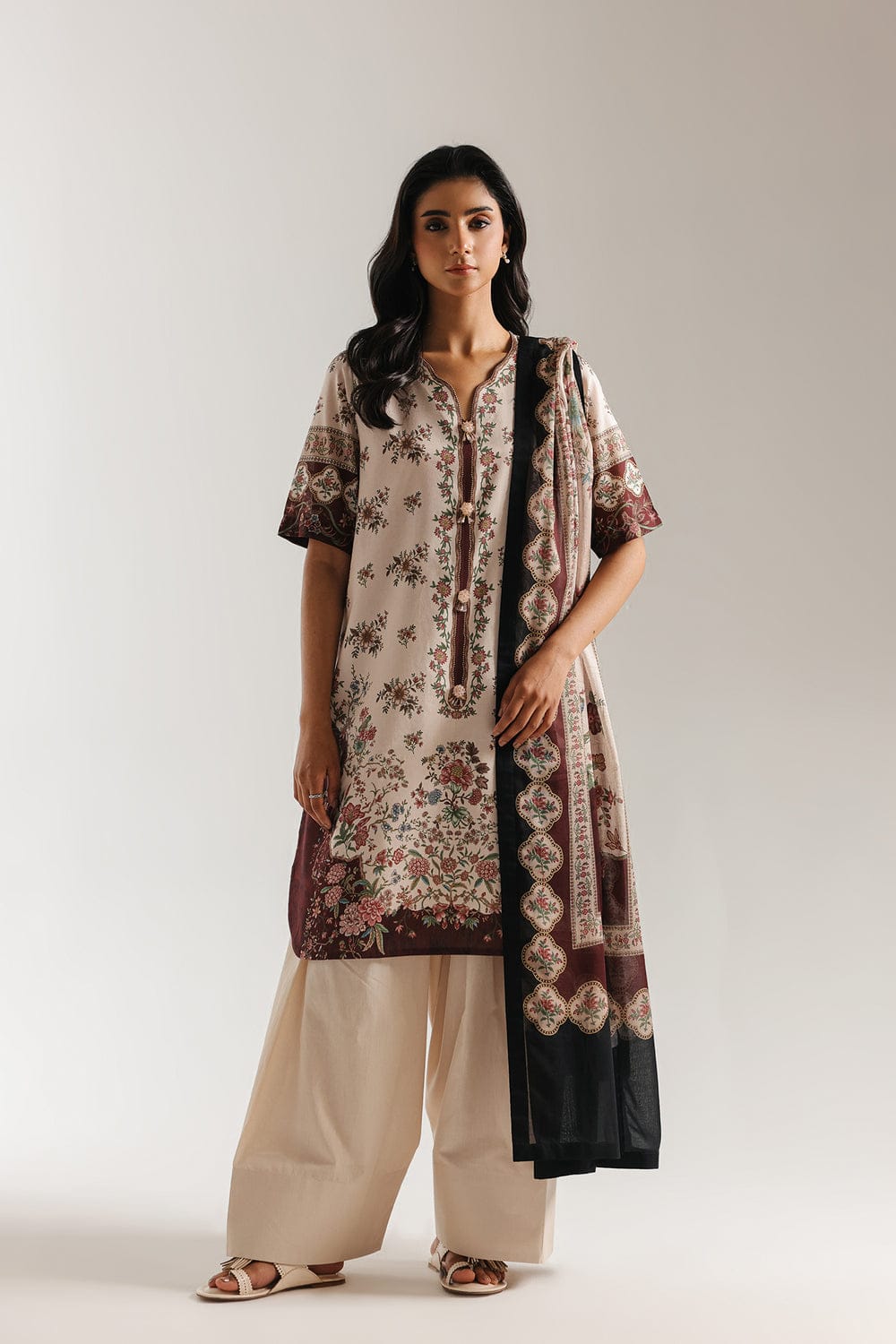 Ethnic Unstitched Printed Lawn 3pc