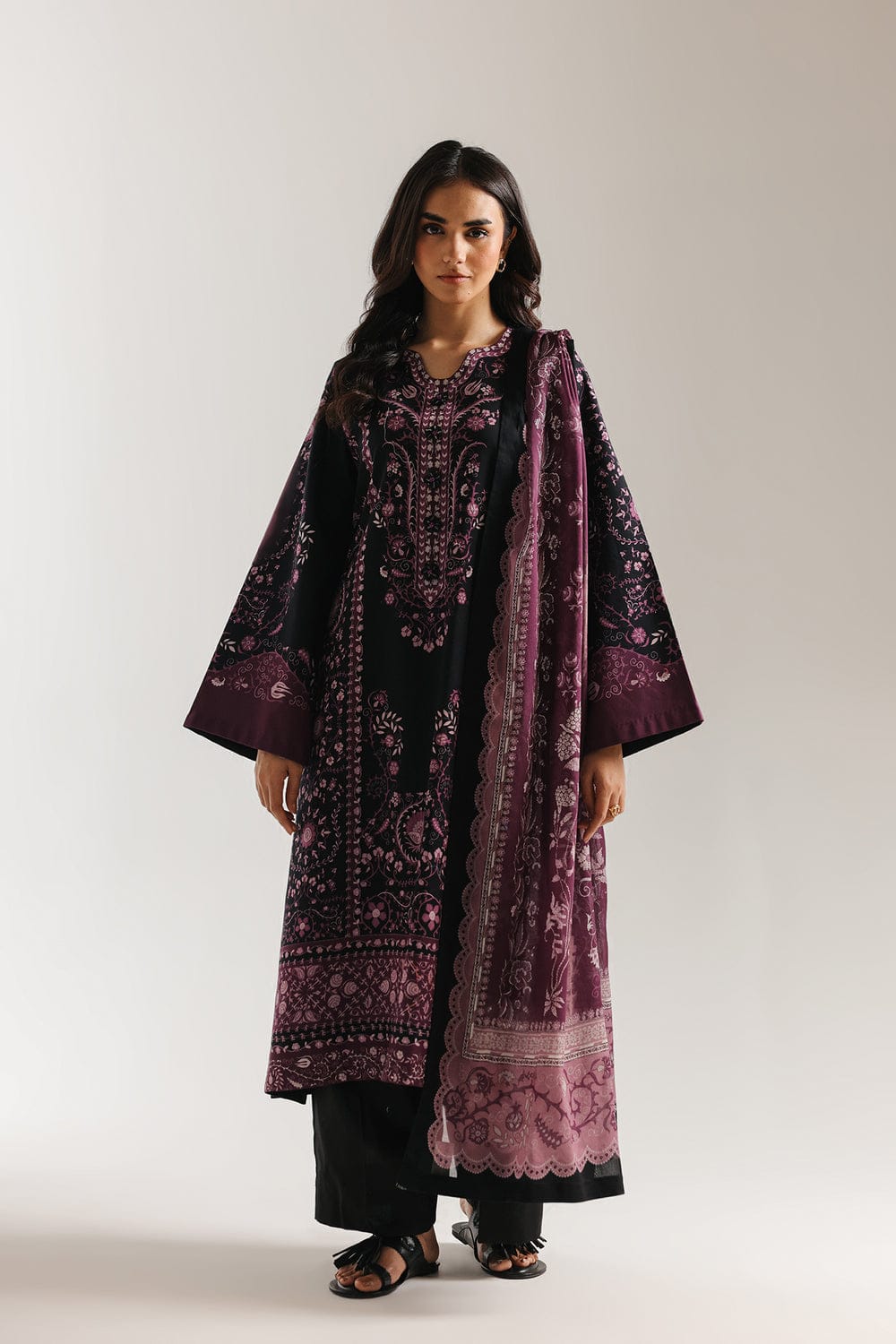 Ethnic Unstitched Printed Lawn 3pc