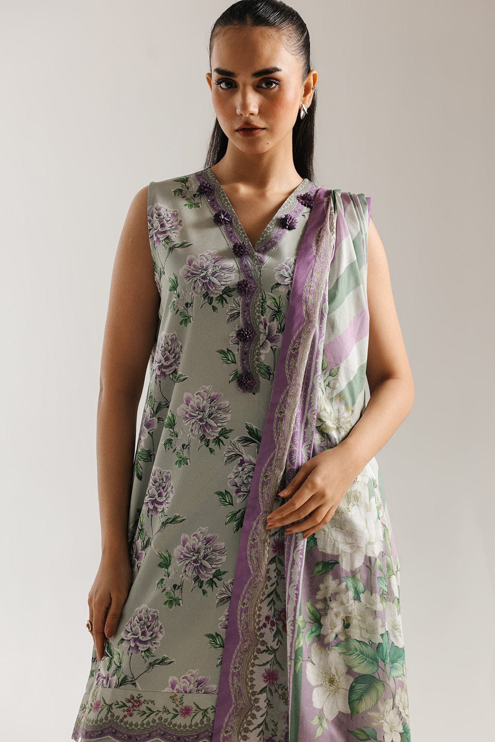 Ethnic Unstitched Printed Lawn 3pc