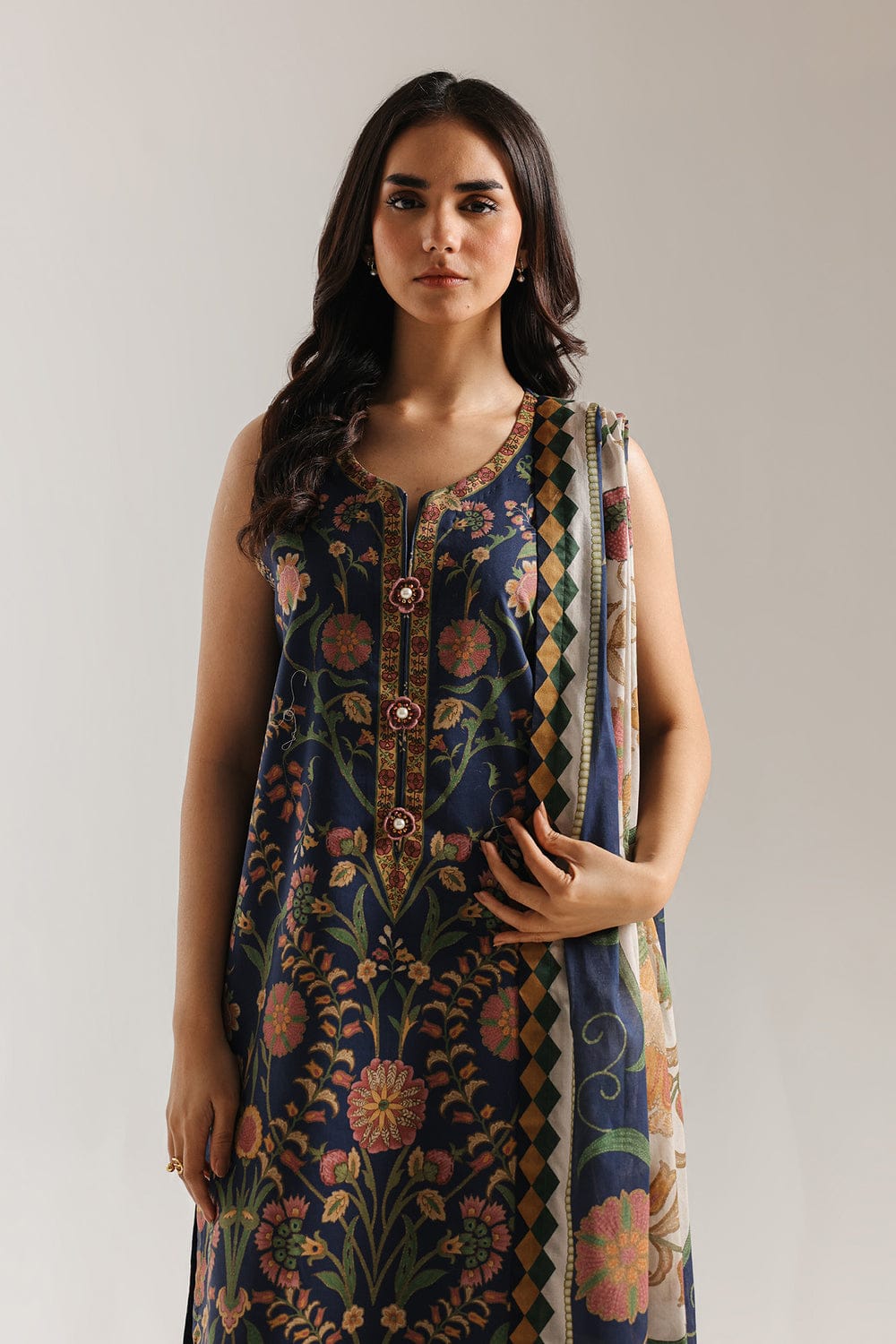 Ethnic Unstitched Printed Lawn 3pc