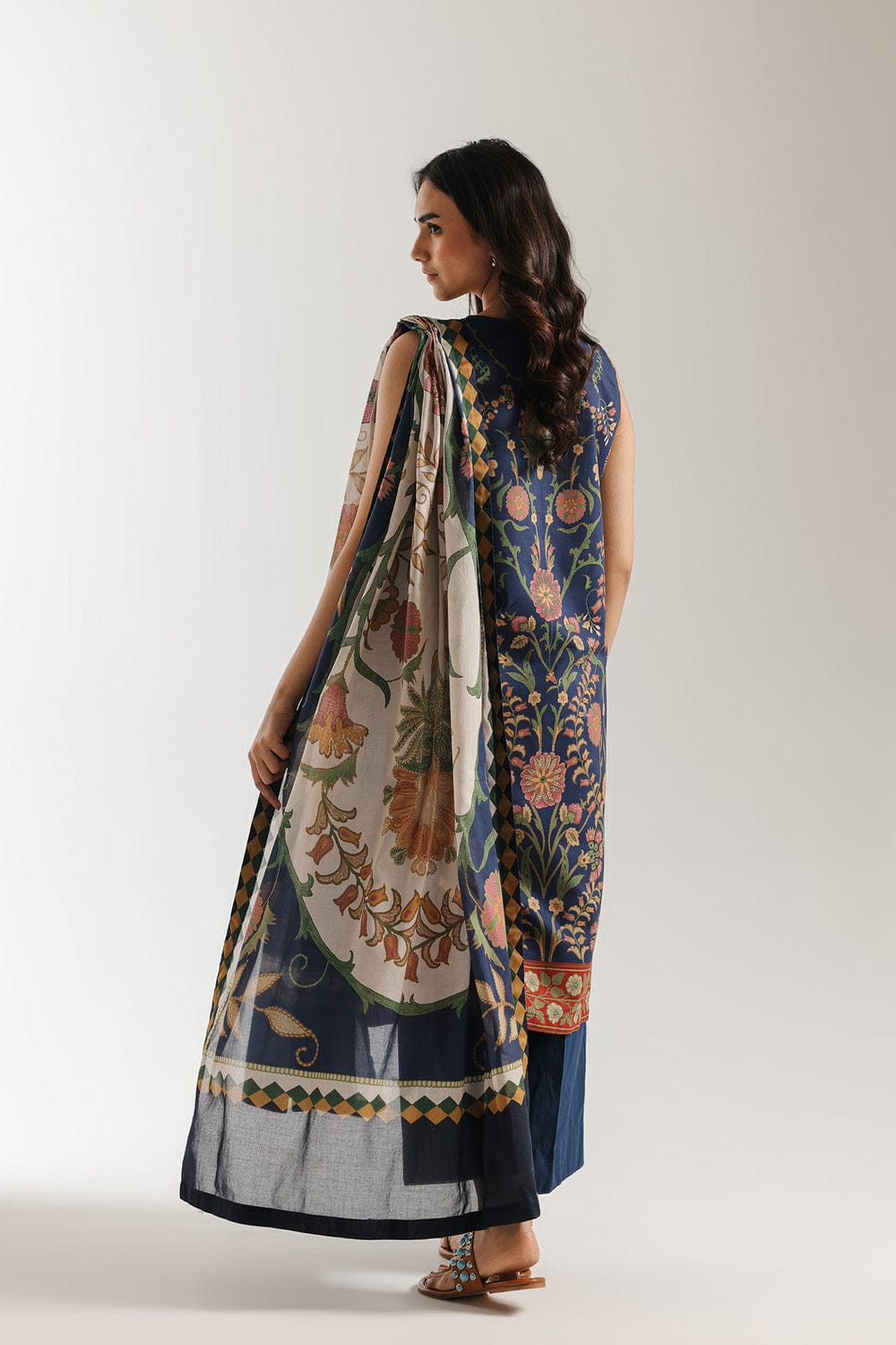 Ethnic Unstitched Printed Lawn 3pc