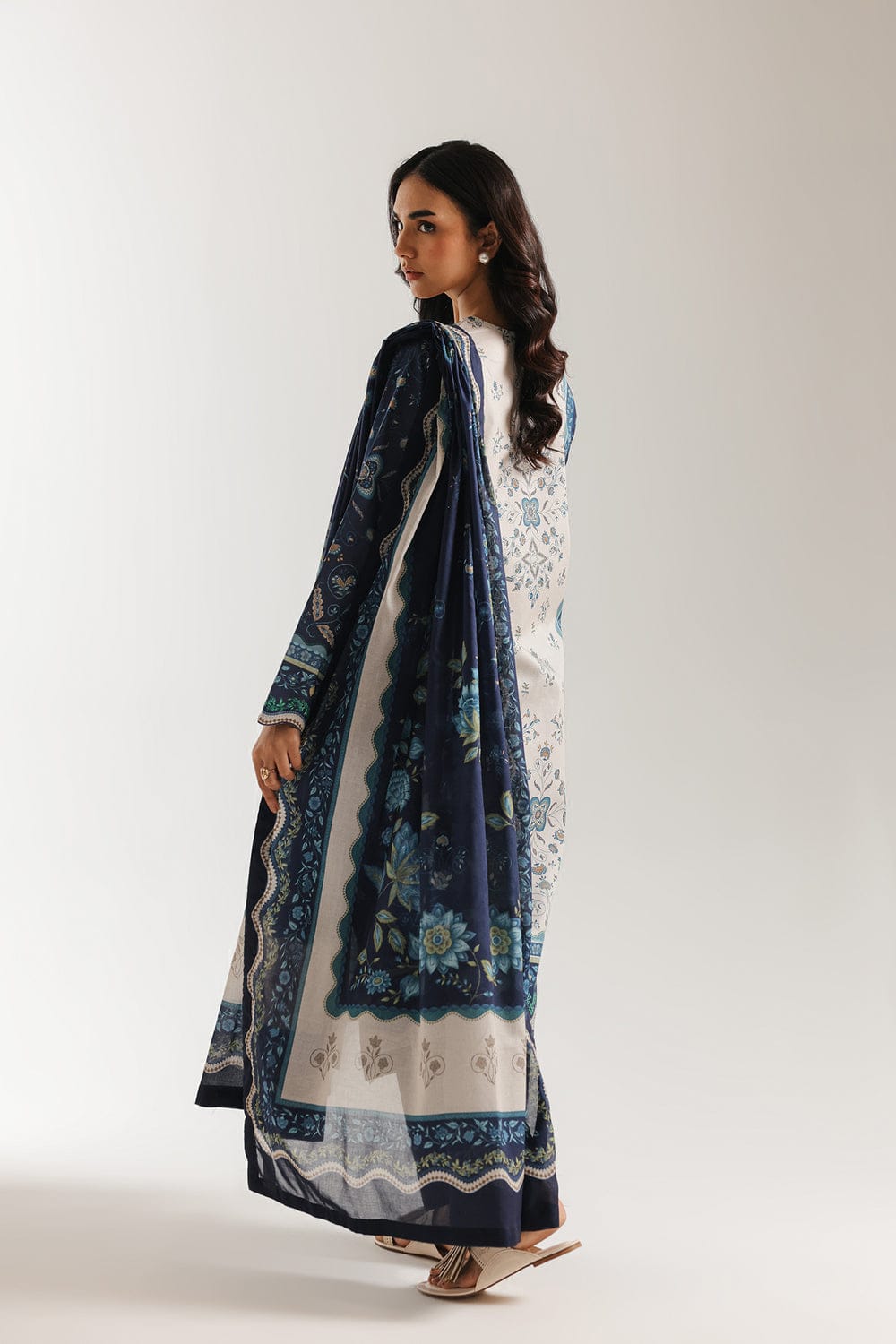 Ethnic Unstitched Printed Lawn 3pc