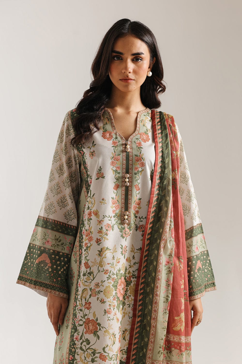 Ethnic Unstitched Printed Lawn 3pc