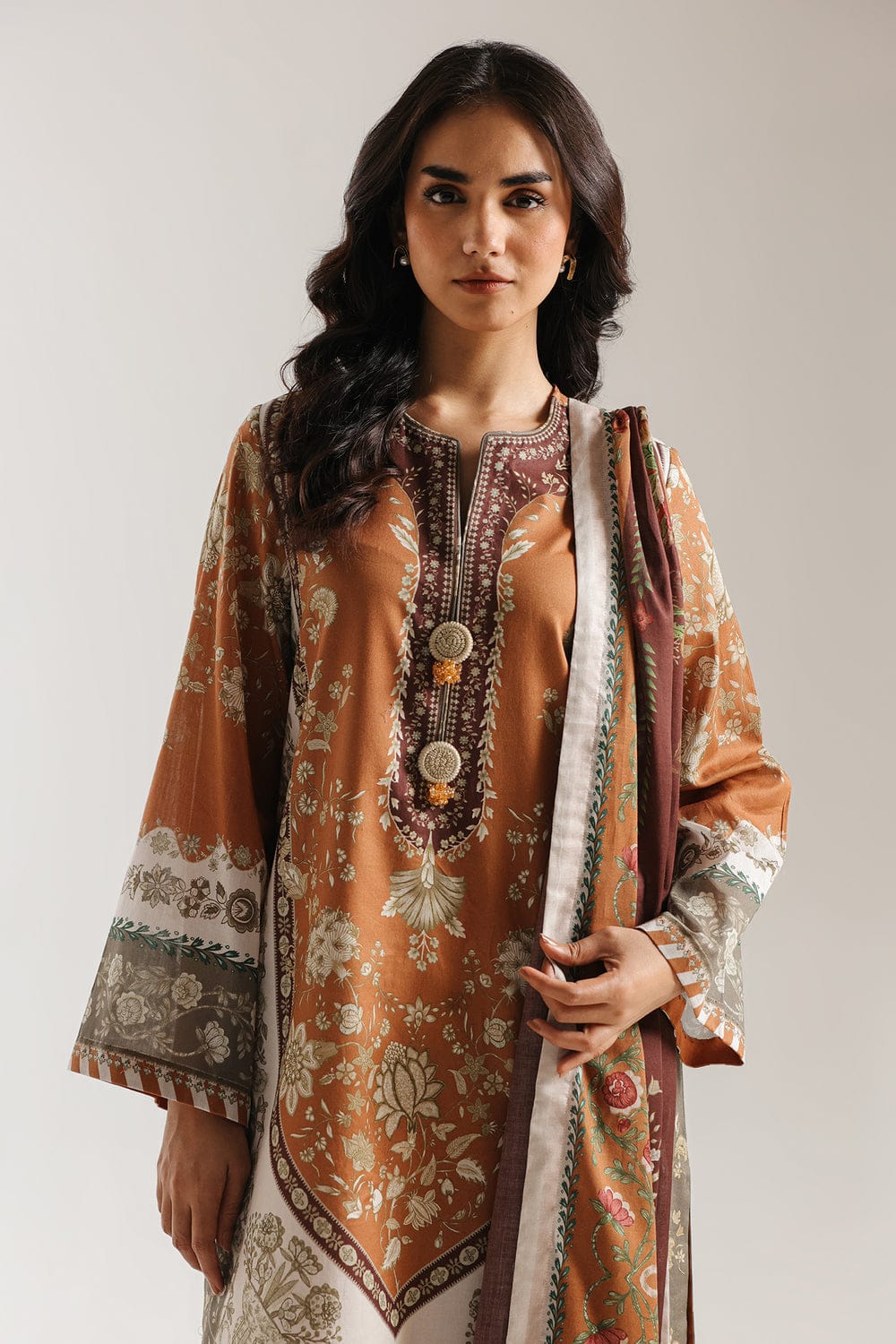 Ethnic Unstitched Printed Lawn 3pc