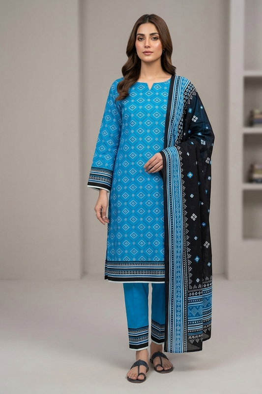 Bin Saeed Unstitched Printed Lawn 3pc