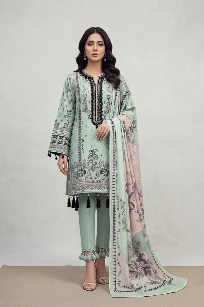 Jacquard Unstitched Printed Lawn 3pc