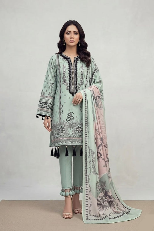 Jacquard Unstitched Printed Lawn 3pc