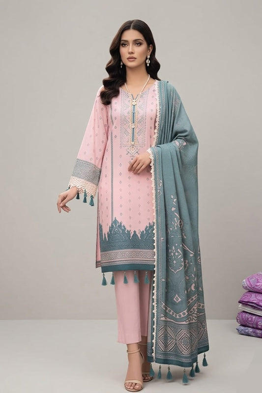 Jacquard Unstitched Printed Lawn 3pc