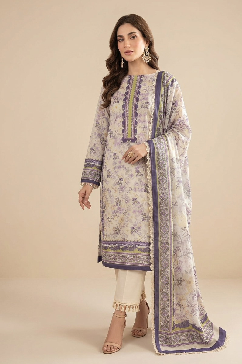 Soha Afreen Unstitched Printed Lawn 3pc