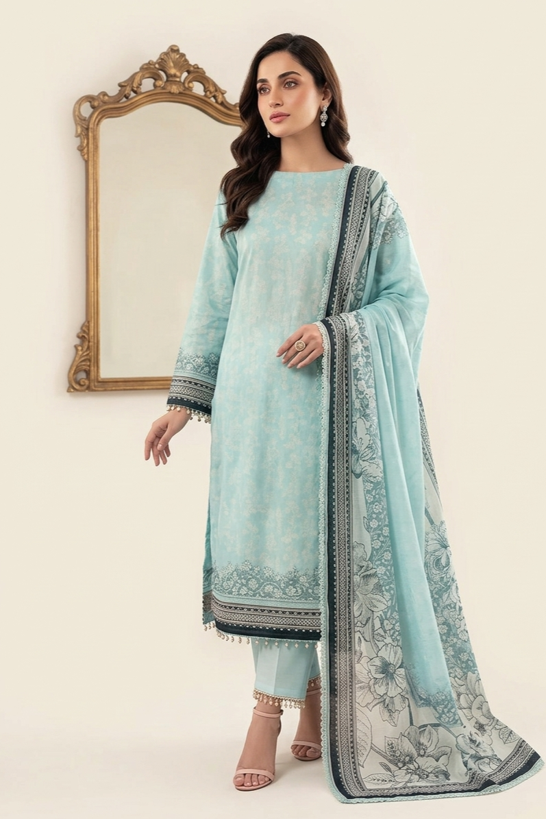 Soha Afreen Unstitched Printed Lawn 3pc