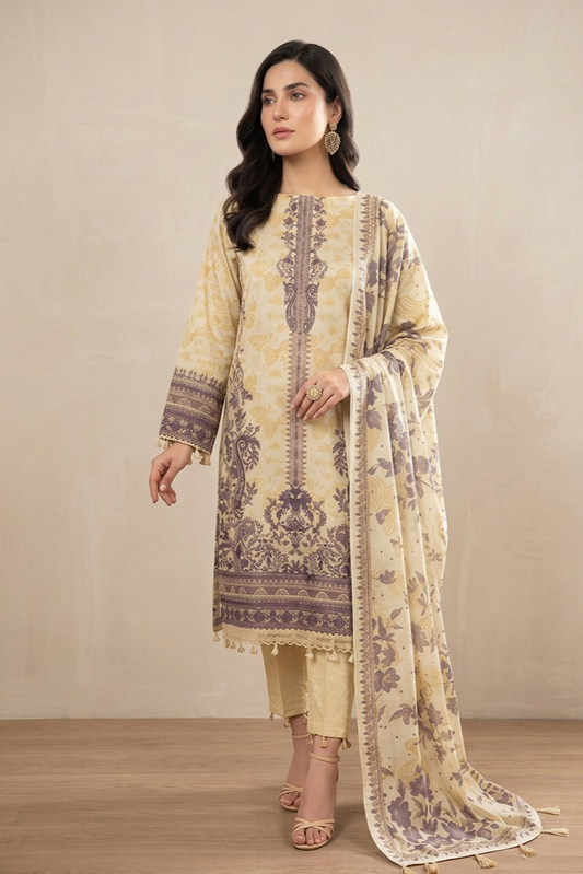 Soha Afreen Unstitched Printed Lawn 3pc