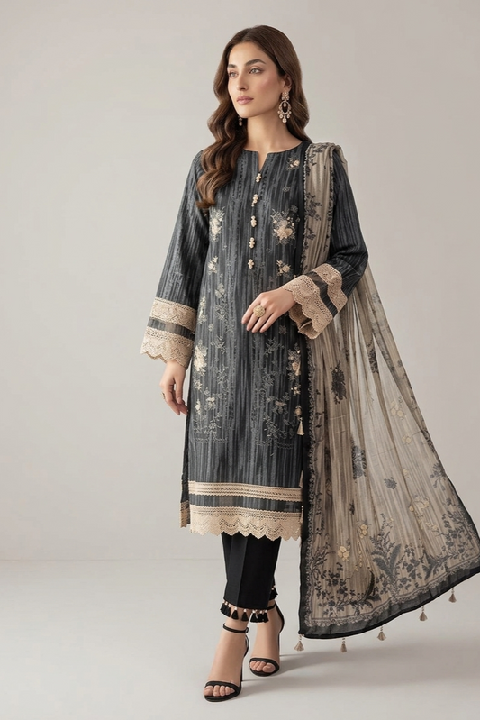Soha Afreen Unstitched Printed Lawn 3pc