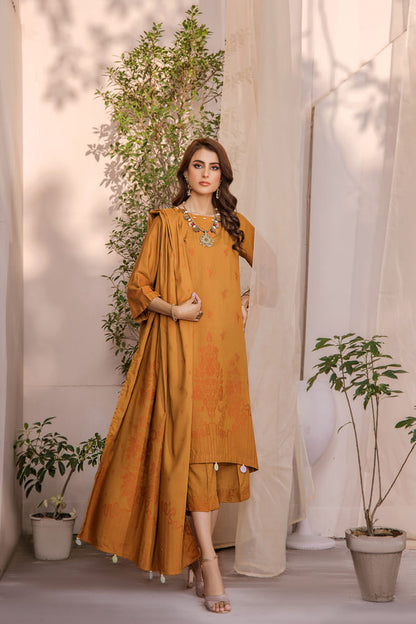 Hania&Minahil-Dyed Composed Jacquard Linen-Mustrad-3PC