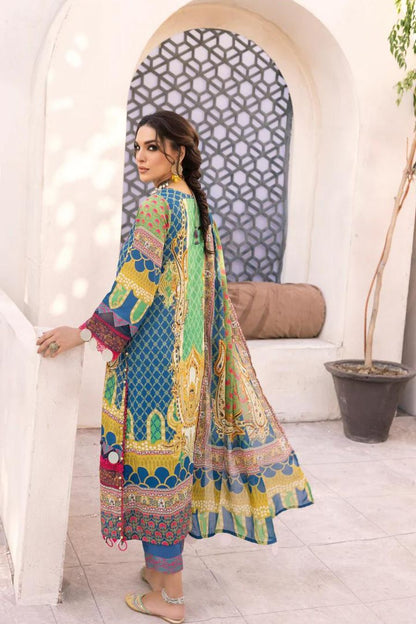 Embroidered Lawn-Multi-3PC - Branded Cut Pieces