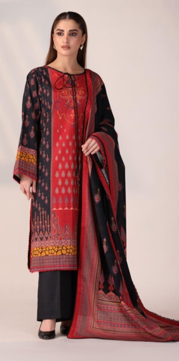 Suhana Printed Slub Khaddar 3pc