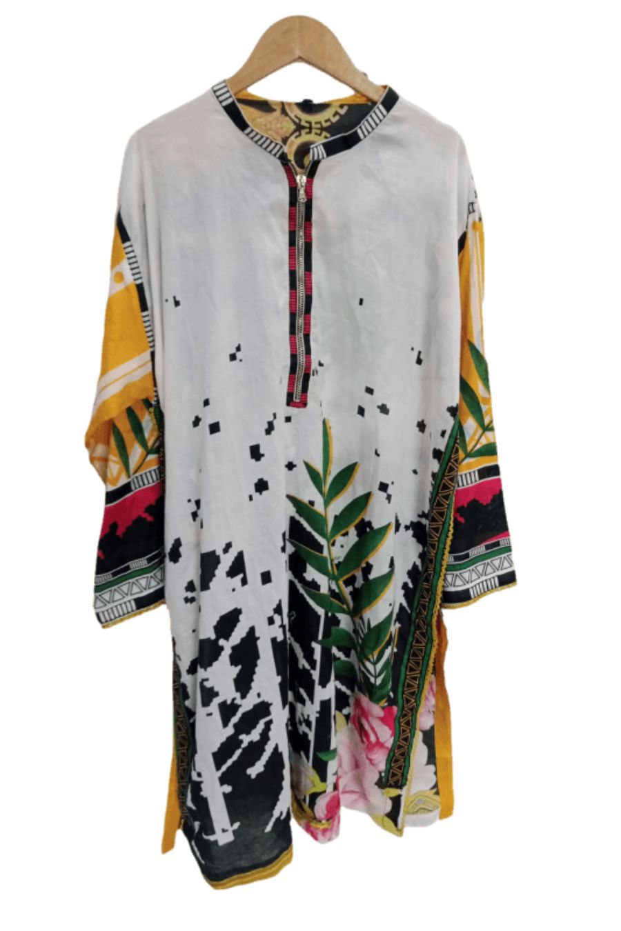 Digital Printed Lawn-White-Shirt - Branded Cut Pieces