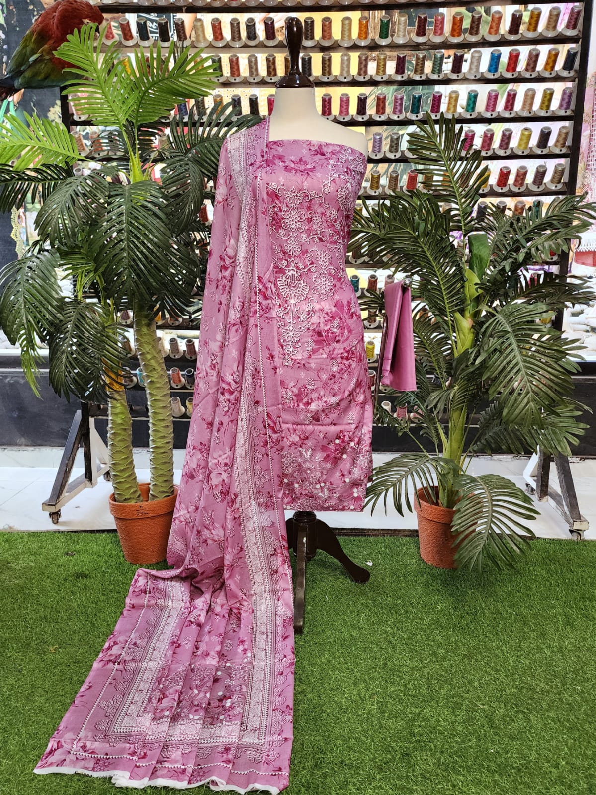 Suhana Unstitched Digital Printed Lawn 3PC - Branded Cut Pieces