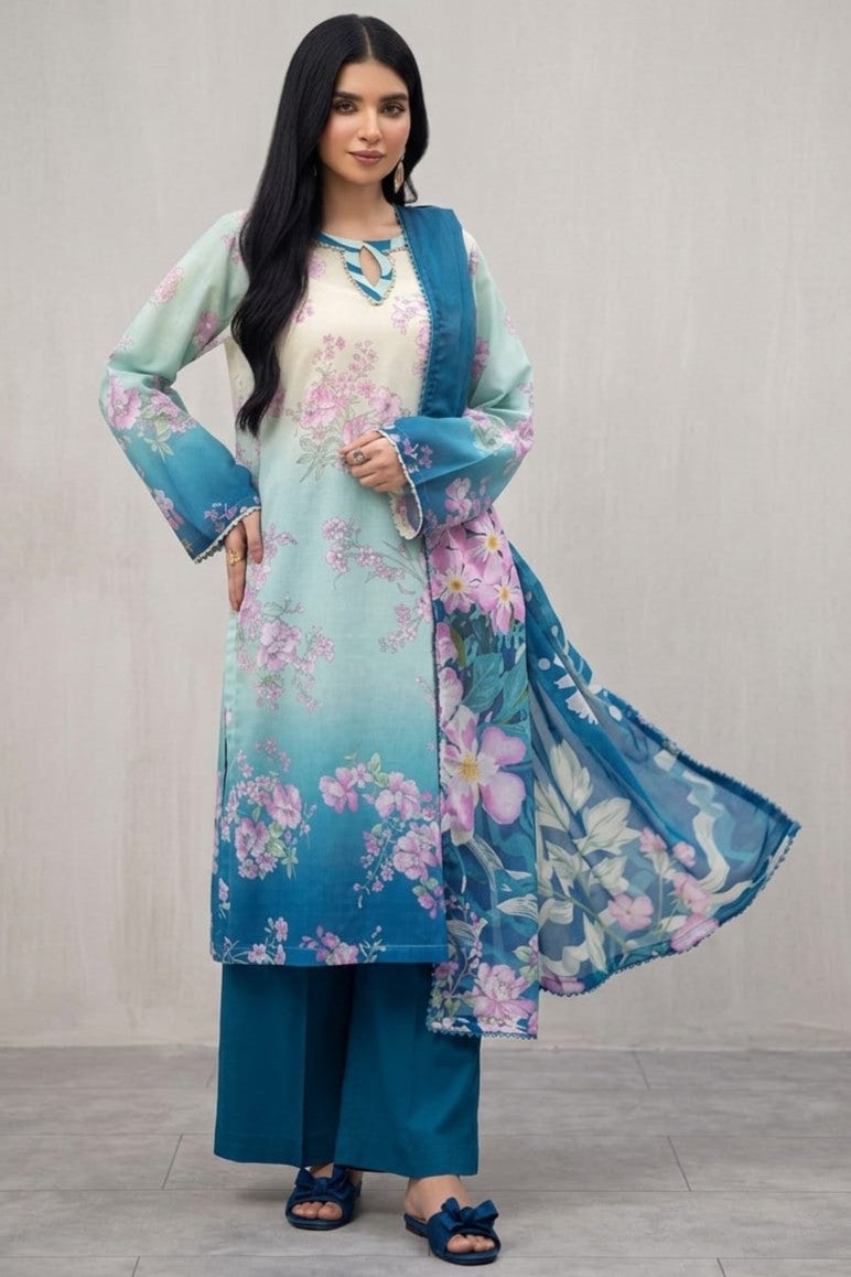 Suhana Unstitched Printed Lawn 3pc