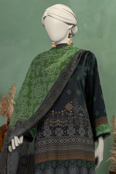 J. Unstitched Printed Lawn 3pc