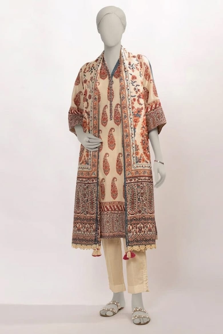 J. Unstitched Printed Lawn 3pc