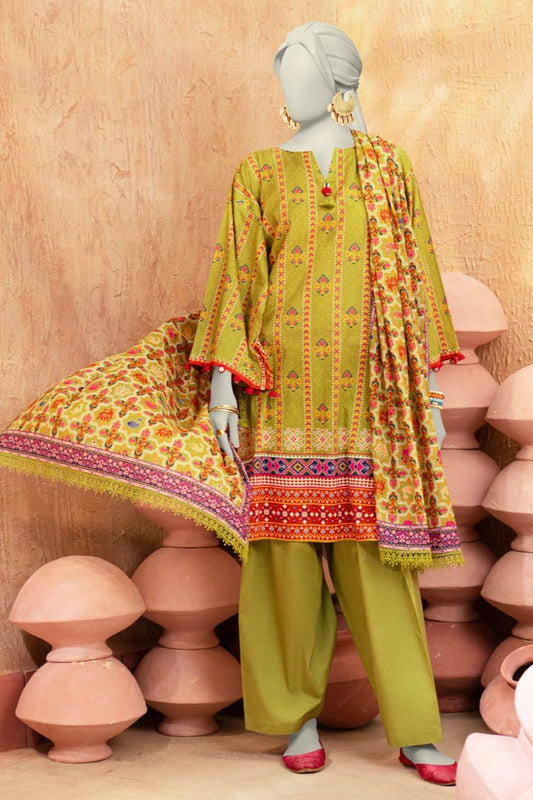 J. Unstitched Printed Lawn 3pc