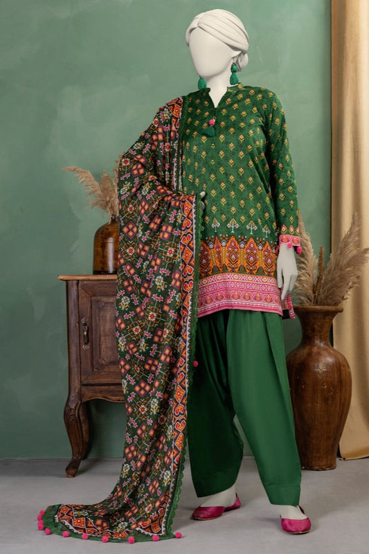 J. Unstitched Printed Lawn 3pc