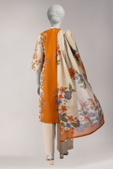 J. Unstitched Printed Lawn 3pc