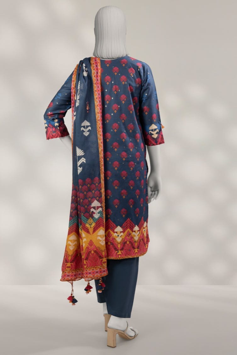 J. Unstitched Printed Lawn 3pc