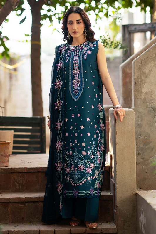 Mahnur Satrangi Unstitched Luxury Lawn 3pc