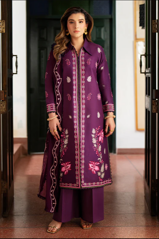 Mahnur Satrangi Unstitched Luxury Lawn 3pc