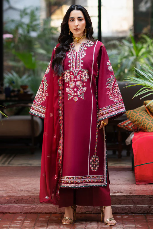 Mahnur Satrangi Unstitched Luxury Lawn 3pc