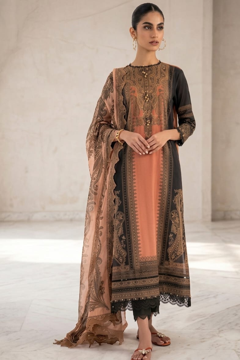 Sana Safinaz Unstitched Printed Lawn 3pc