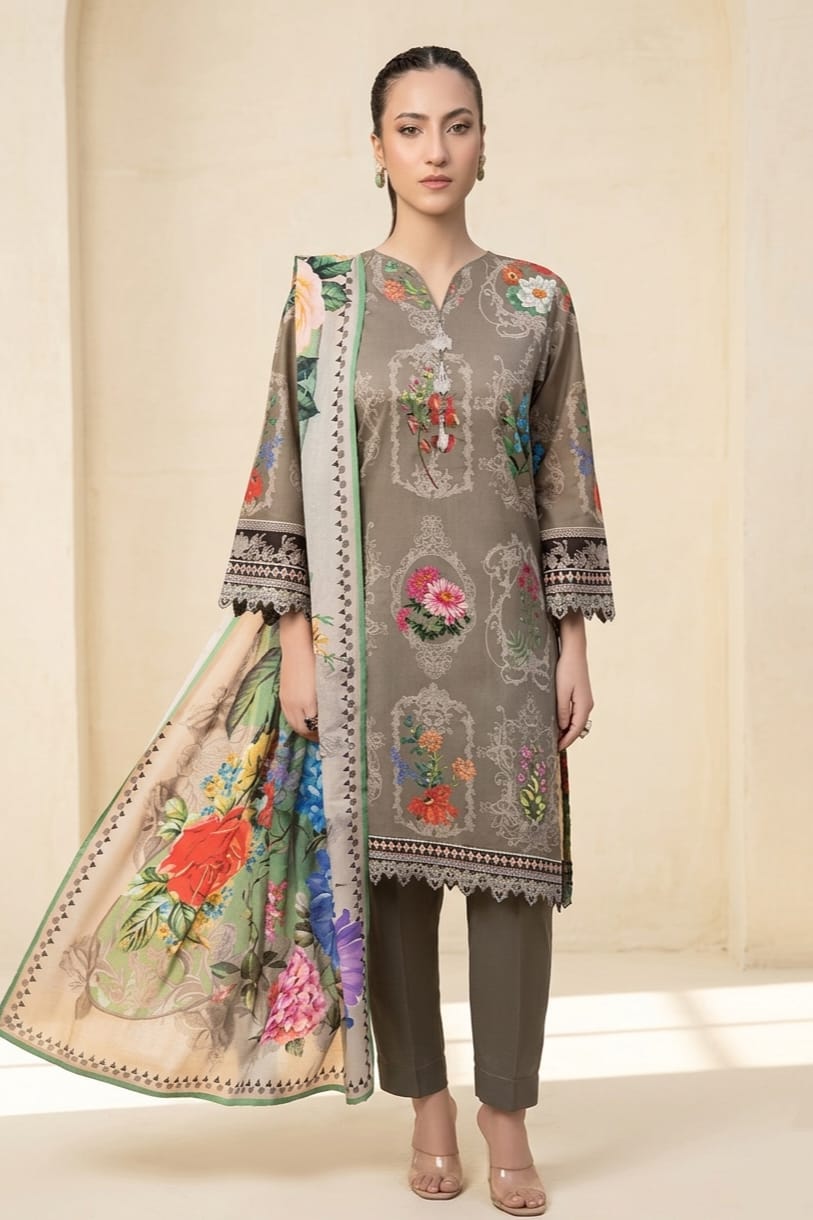 Gul Ahmed Unstitched Printed Lawn 3pc