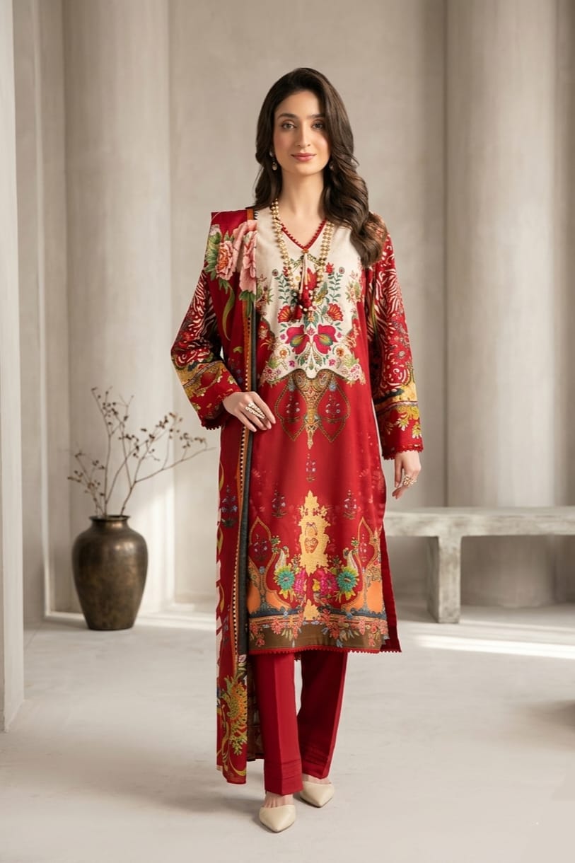 Gul Ahmed Unstitched Printed Lawn 3pc