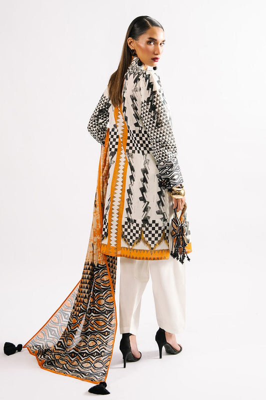 Agha Noor Unstitched Printed Lawn 3pc
