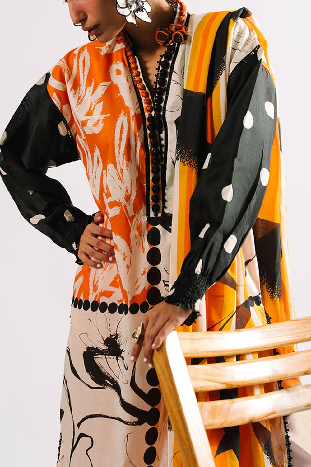 Agha Noor Unstitched Printed Lawn 3pc