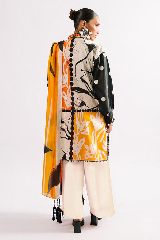 Agha Noor Unstitched Printed Lawn 3pc