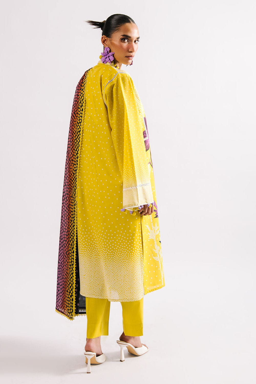 Agha Noor Unstitched Printed Lawn 3pc