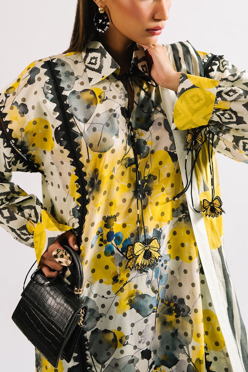 Agha Noor Unstitched Printed Lawn 3pc