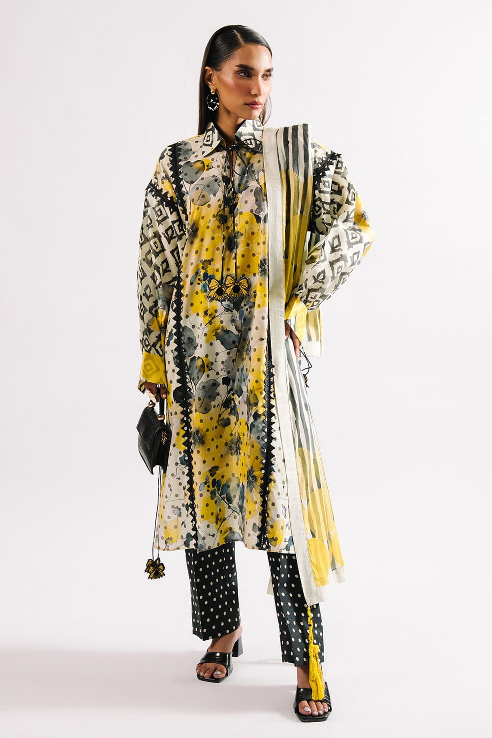 Agha Noor Unstitched Printed Lawn 3pc