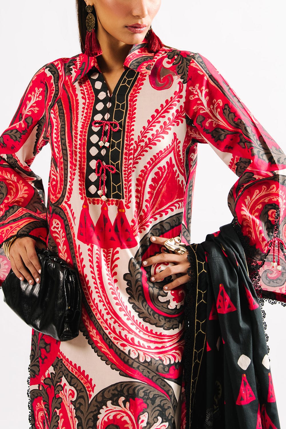 Agha Noor Unstitched Printed Lawn 3pc