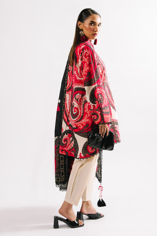 Agha Noor Unstitched Printed Lawn 3pc