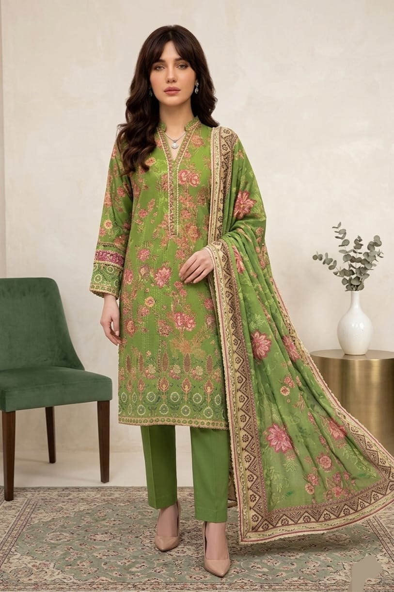 Tawakal Unstitched Embroidered Lawn 3pc