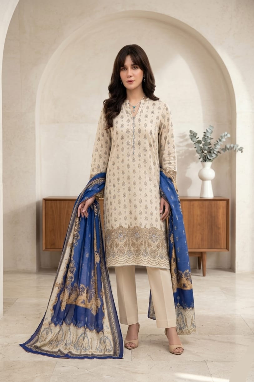 Tawakal Unstitched Embroidered Lawn 3pc