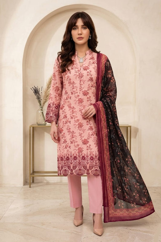 Tawakal Unstitched Embroidered Lawn 3pc