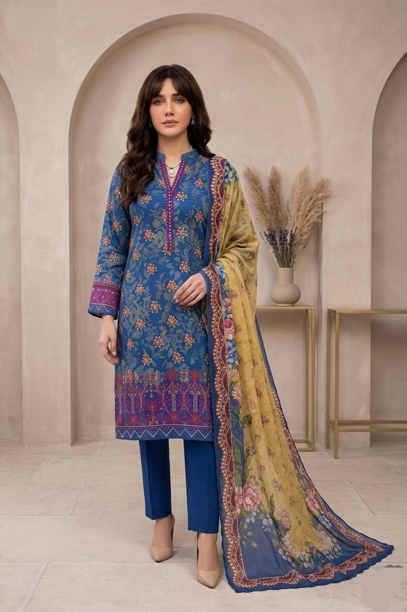 Tawakal Unstitched Embroidered Lawn 3pc