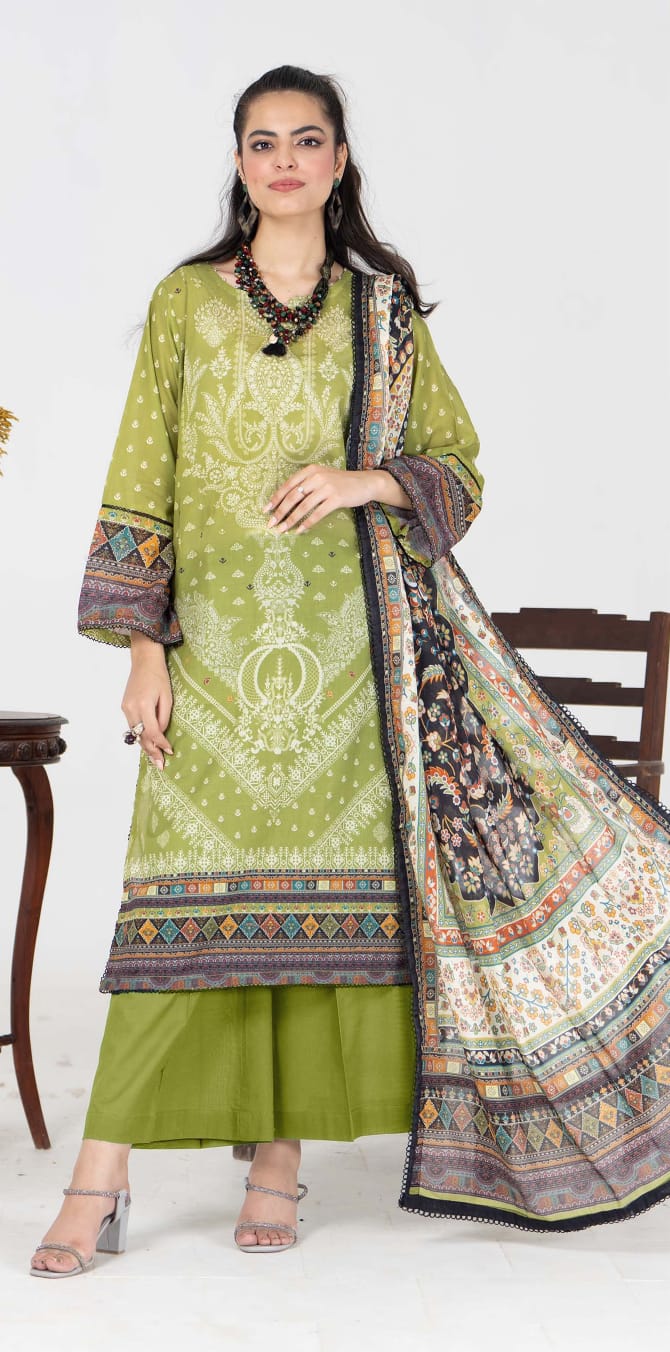 Jacquard Unstitched Printed Lawn 3pc - Branded Cut Pieces