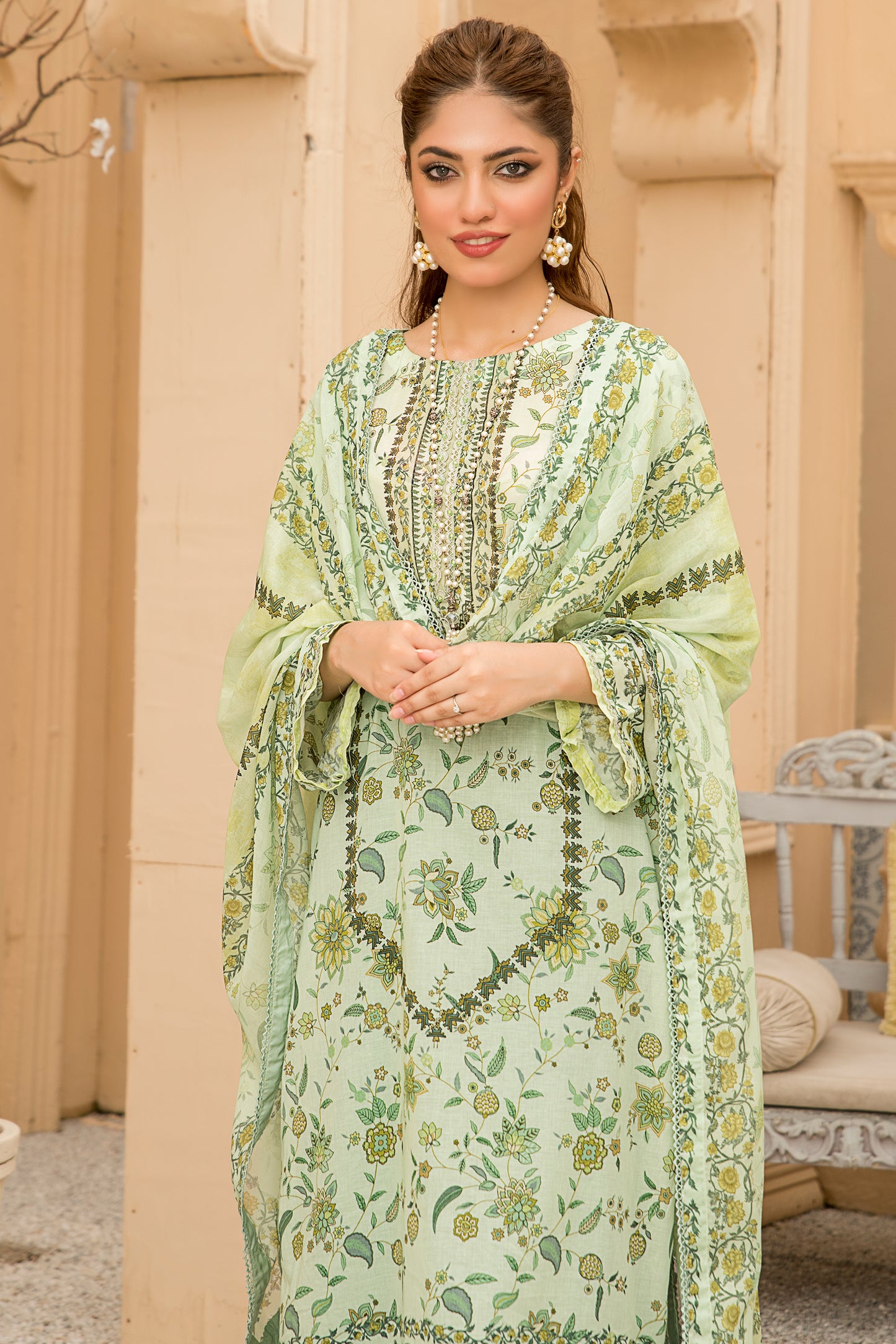 Jacquard Printed Lawn Unstitched 3pc