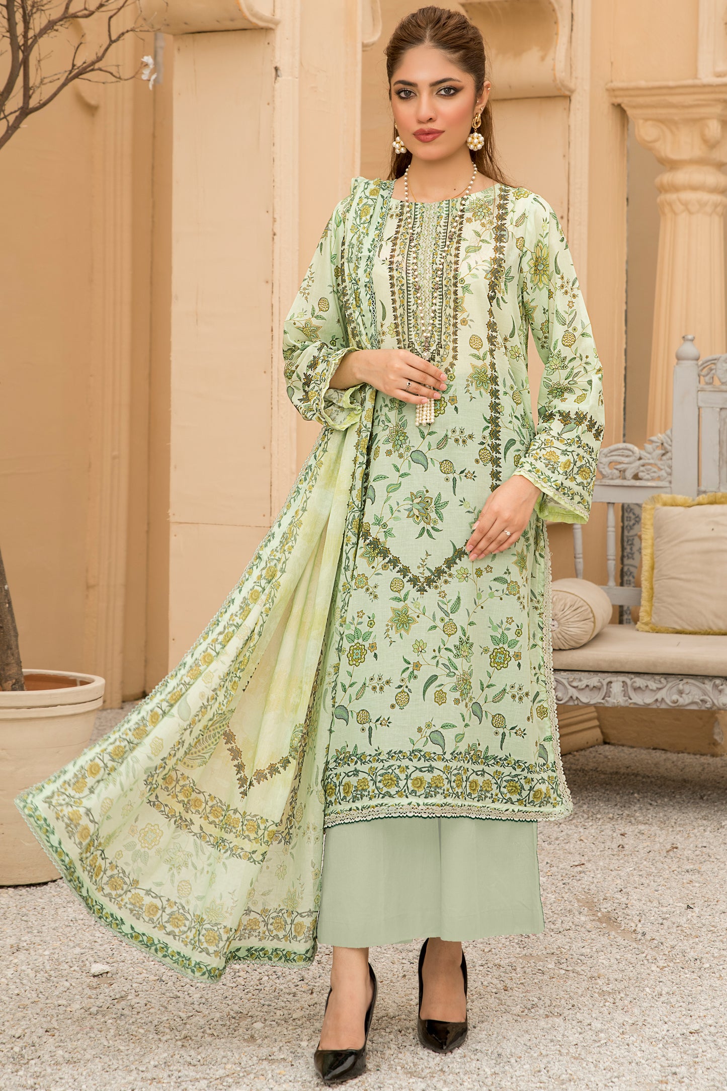 Jacquard Printed Lawn Unstitched 3pc