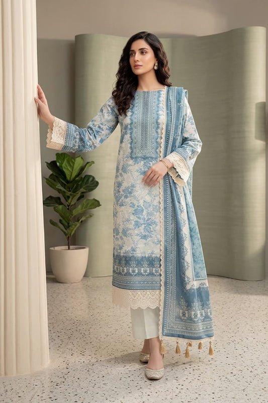 Soha Afreen Unstitched Printed Lawn 3pc